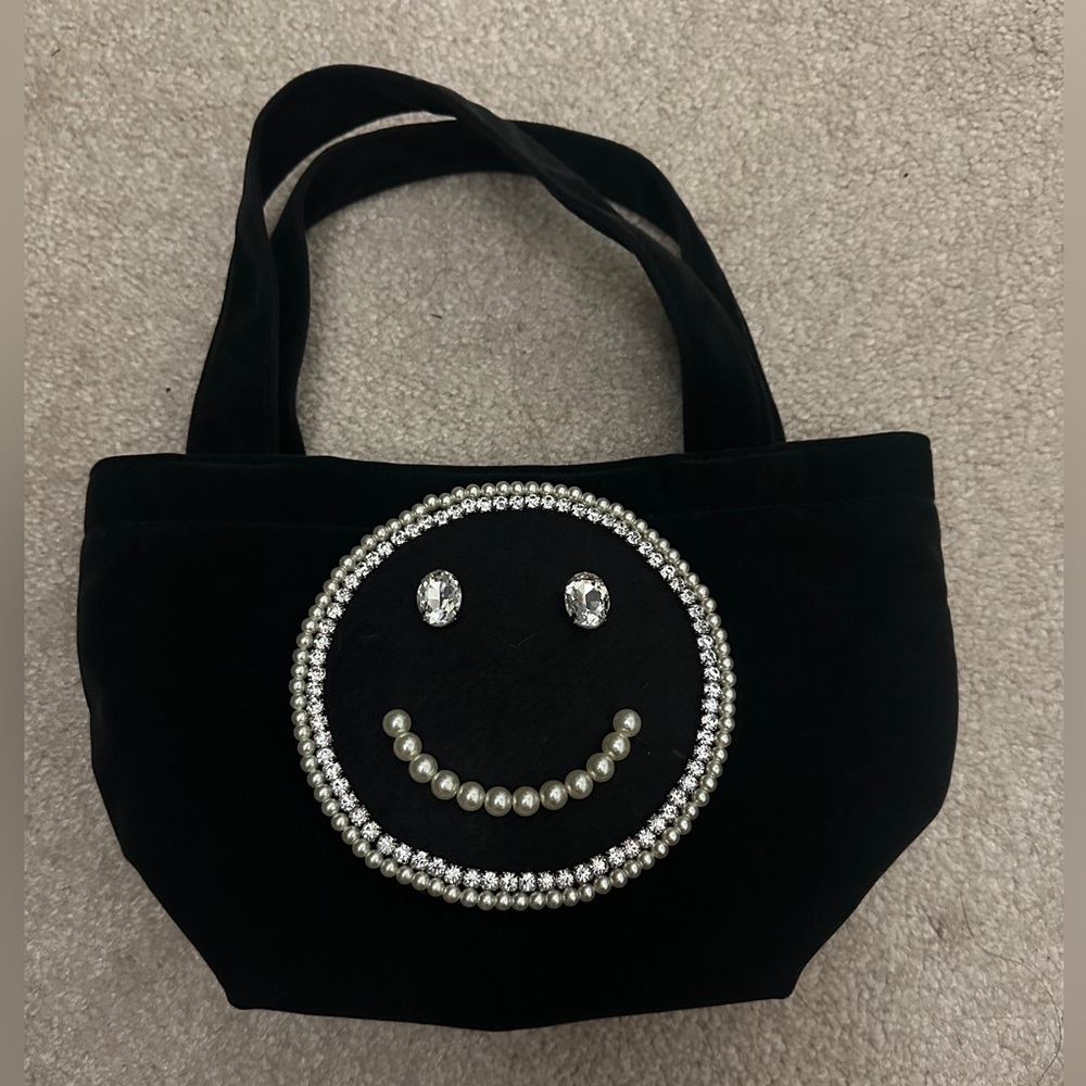 ECODECO Smiley Face Rhinestone Purse Bag